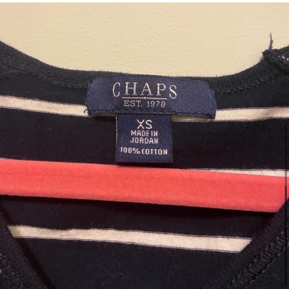 FREE WITH PURCHASE Chaps Navy and White Striped Shirt - Picture 5 of 5